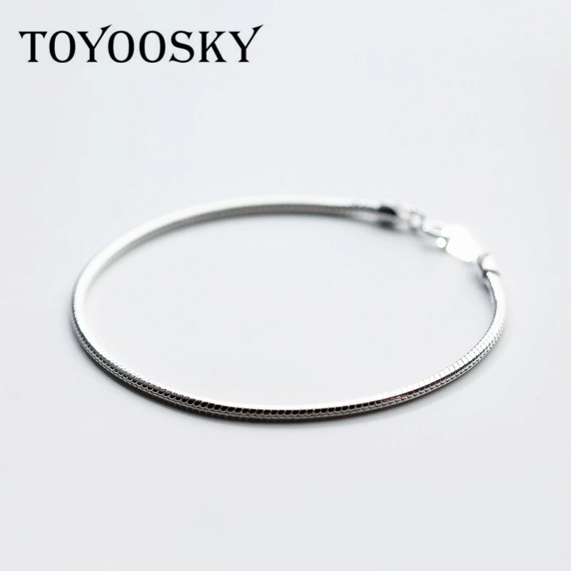 925 Sterling Silver Round Bracelets Bangles For Women 2mm Snake Bone Bracelet Contracted Fashion Silver Jewelry 925 Sterling Silver Round Bracelets Bangles For Women 2mm Snake Bone Bracelet Contracted Fashion Silver Jewelry