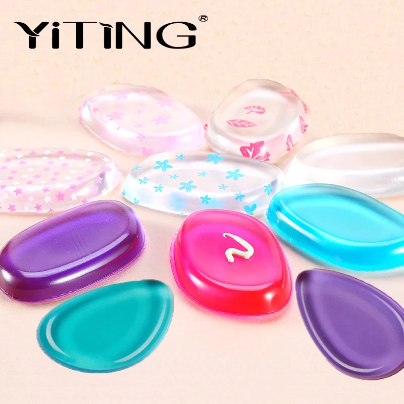 

YiTing Panda Cat Transparent Silicon Cosmetic Puff Leaf Waterdrop Makeup Blender BB Cream Sponge Foundation Powder Blush Puff