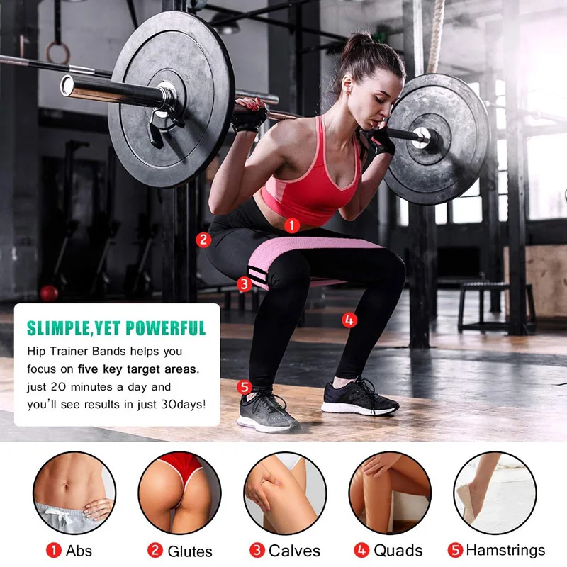 Hip Glute Elastic Band Thighs Leg Booty Adjustable Strap for Home Fitness Yoga EDF88