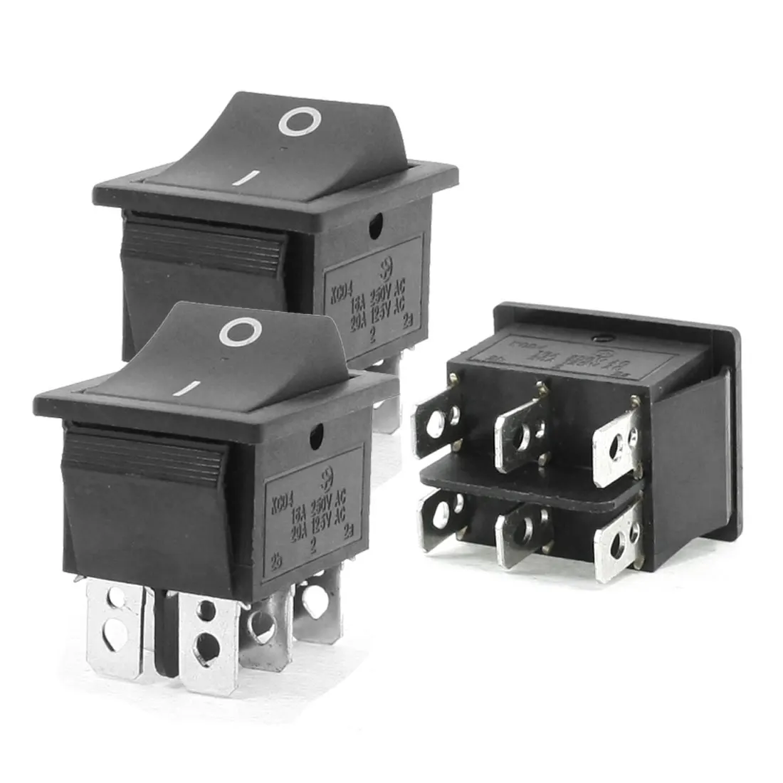 

UXCELL 3 Pcs I/O On/Off Dpdt 6-Terminals Boat Rocker Switch 16A 250Vac 20A 125Vac