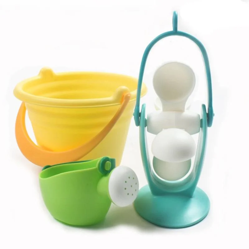  Soft Silicone Beach Toys For Children Sandbox Set Kit Sea Sand Bucket Rake Hourglass Water Table Pl