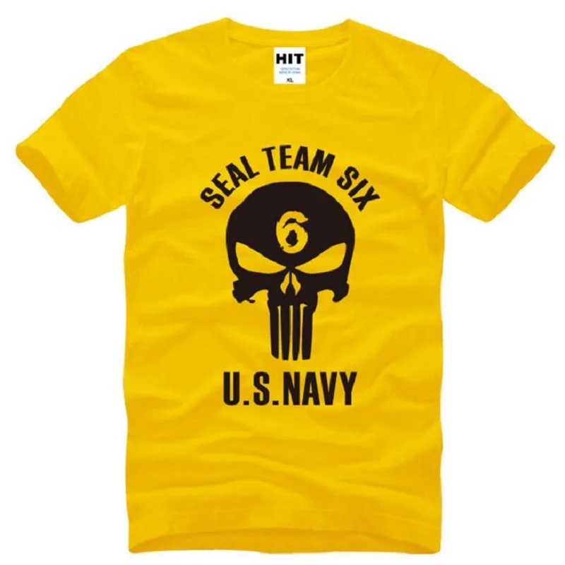 Мужская футболка с принтом в виде черепа Seal Team Six новая хлопковая коротким