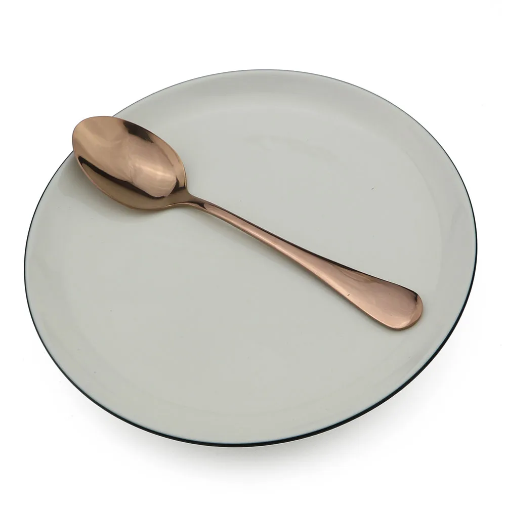 JANKNG красочные Радуга десертная ложка комплект Нержавеющая сталь черный набор столовых приборов рисовый суп ложки столовые приборы салат ложка столовая посуда