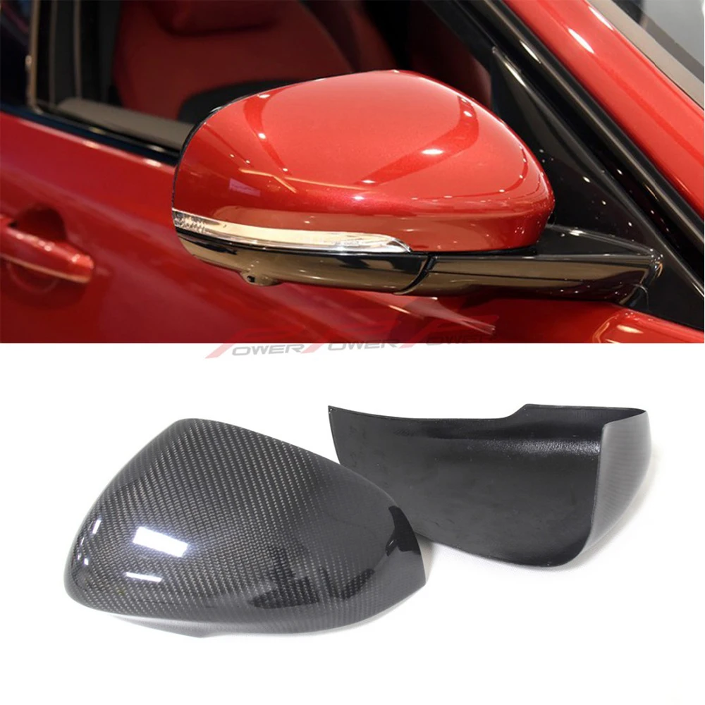 

For Jaguar XF XK XE XJ XKR Carbon Fiber Rear Side View Mirror Cover Add on style 2010 2011 2012 2013 2014 2015 2016 2017 - UP