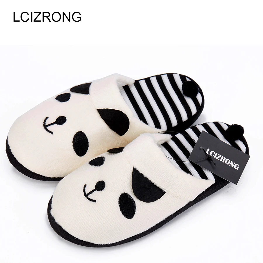 

Winter Women Plush Panda Home Slippers 3D Animal Pattern Large Size Warm Slipper Woman Indoor Shoes House Lovers Slippers Ladies