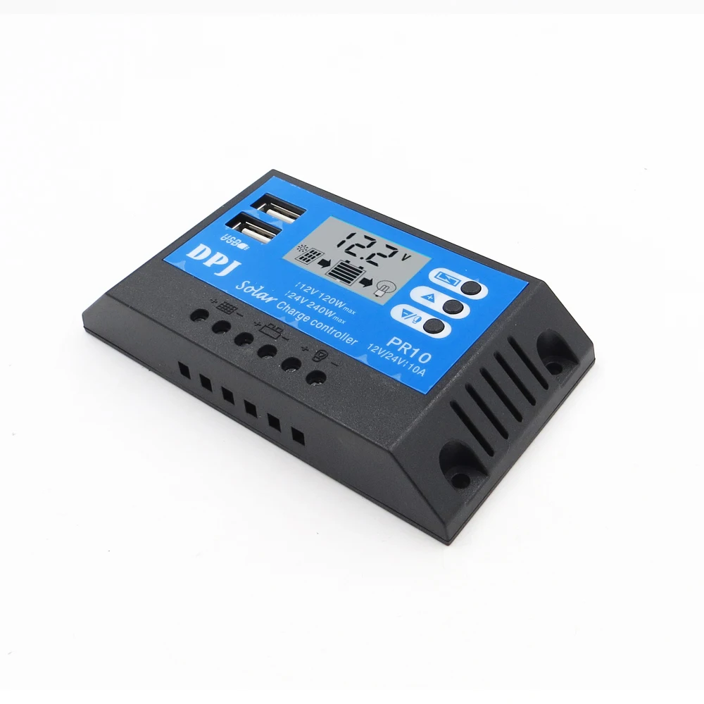 

Battery Charge Controller 24V 12V 10/20/30/60/80A Auto Solar Panel PWM LCD Display Solar Collector Regulator dual USB Output
