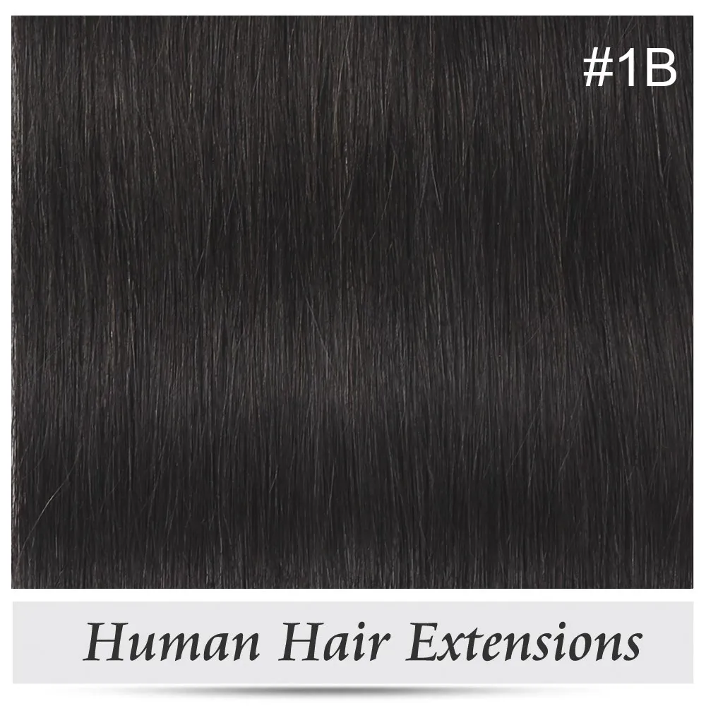 Alishow двойные нарисованные человеческие волосы для наращивания на заколках шелковистые прямые волосы remy 7 шт. настоящих человеческих волос на зажимах на всю голову 100 г-160 г - Цвет: # 1B