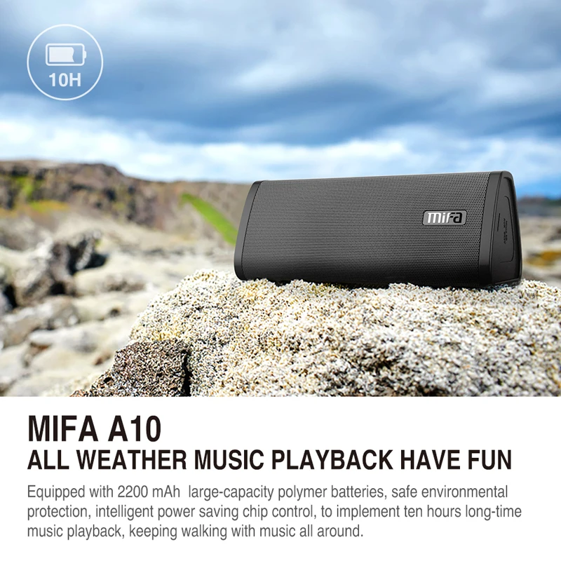 Alto-falante sem Fio Aux com Microfone para Android Mifa Bluetooth Portátil Estéreo Grande Potência 10 w Sistema Mp3 Música Áudio Iphone A10 Som - Image 4