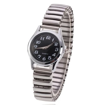 Stainless Steel Band Alloy Lovers Business Quartz Movement Wristwatch Elastic Strap Band Couple Wrist Watch super speed v6 v0180 racer quartz movement wrist watch for man black brown white