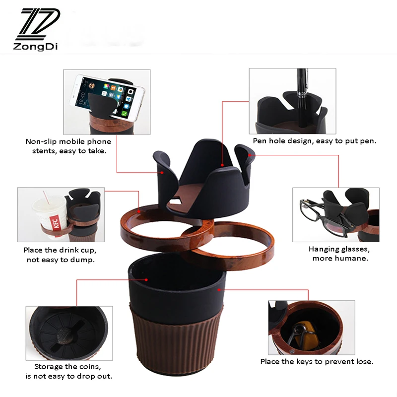 Beste ZD Voor Citroen C5 C4 C3 Mini Cooper Opel Astra H G J Vectra C Saab Auto Munt Drink Mobiele Telefoon Kaart Multifunctionele Opslag Cup