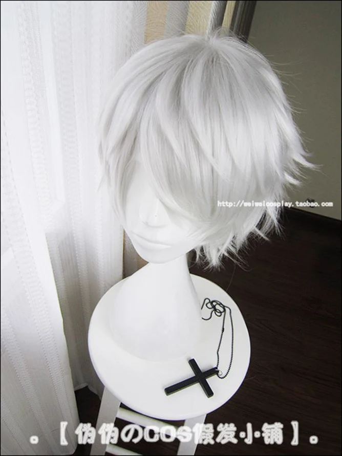 Baratos Anime Tokyo Ghoul Kaneki Ken corto plata blanco resistente al calor pelo Cosplay disfraz peluca + gratis peluca
