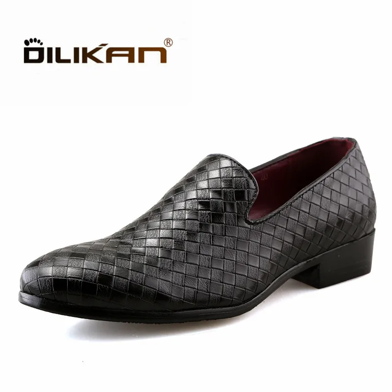 

DILIKAN Handmade Quality Pointed Head Leather Shoes Men Outdoor Fashion Walking Breathable Shoes Slip on Men Casual Shoes Flats