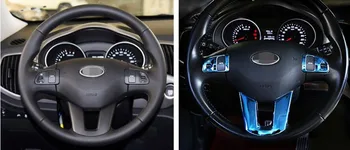 

One Set Stainless Steel Chrome For KIA Sportage R 2015-2016 Car Interior Steering Wheel Cover Trims Car Styling Accessories