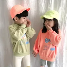 Г., футболка в Корейском стиле для девочек и мальчиков Модный осенний хлопковый свитер с длинными рукавами для детей от 2 до 8 лет, HU543