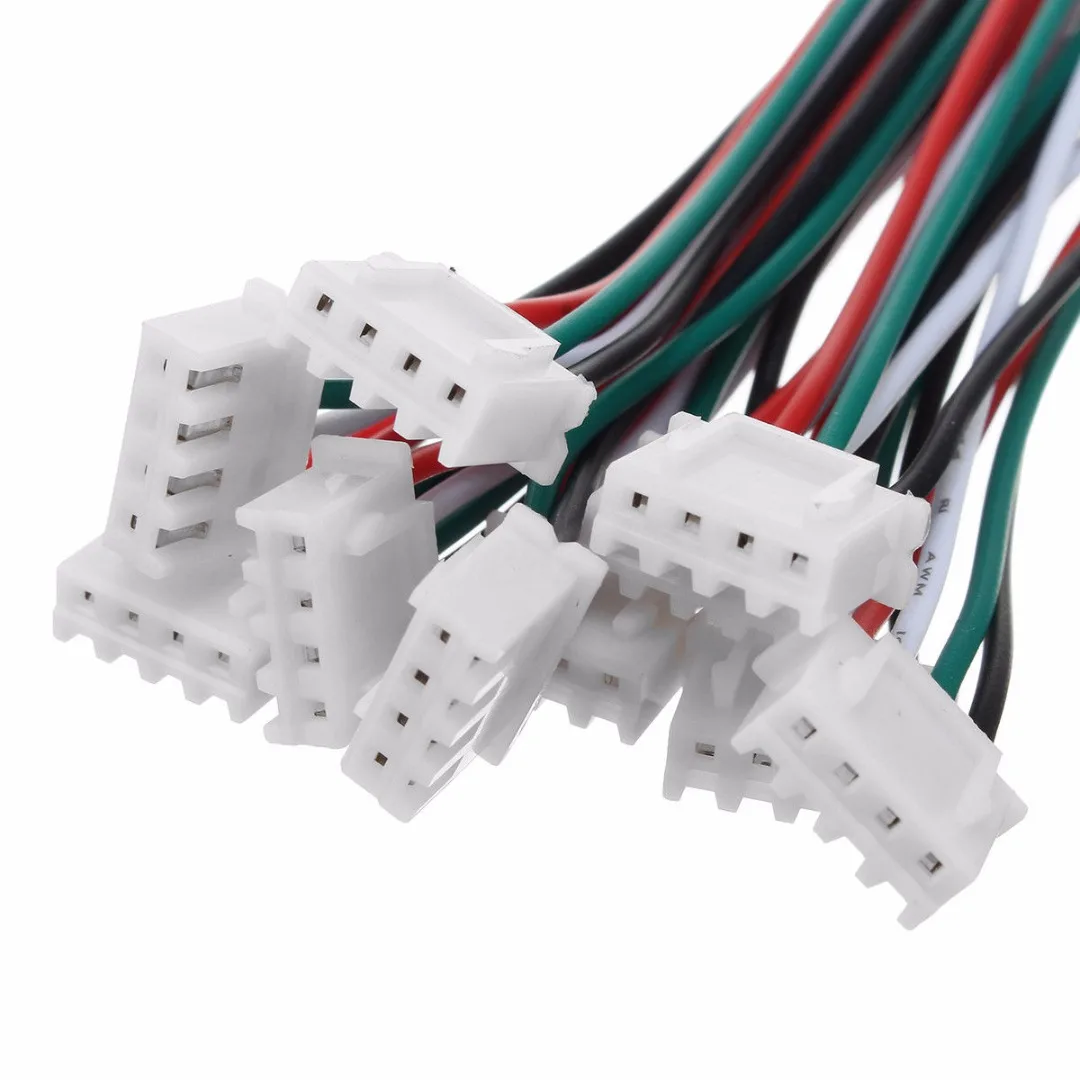 10 Set  Mini Micro JST XH 2.54mm 4 Pin Connector Plug  With 24AWG 1007 Wires 150mm Length