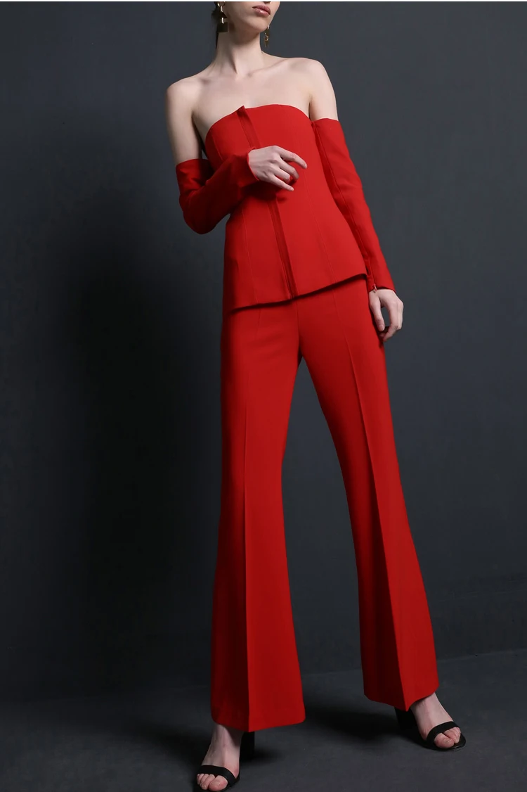 High quality women suits pants suit office lade 2 pieces jacket trousers red elegant High quality women suits pants suit office lade 2 pieces jacket trousers red elegant