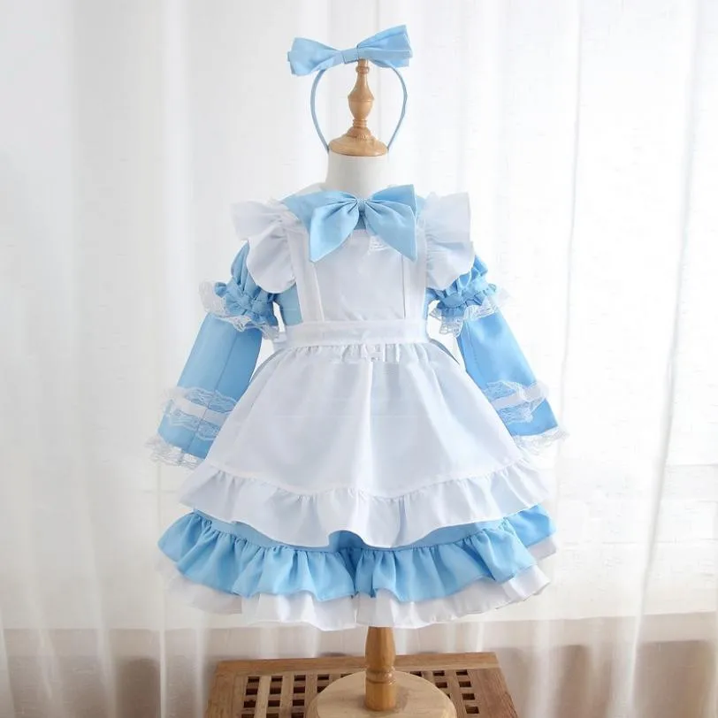 Платье для костюмированной вечеринки в стиле Лолиты для маленьких девочек; Детский костюм в стиле аниме на Хэллоуин; вечерние платья в стране чудес; одежда для детей в стиле Лолиты; Y593