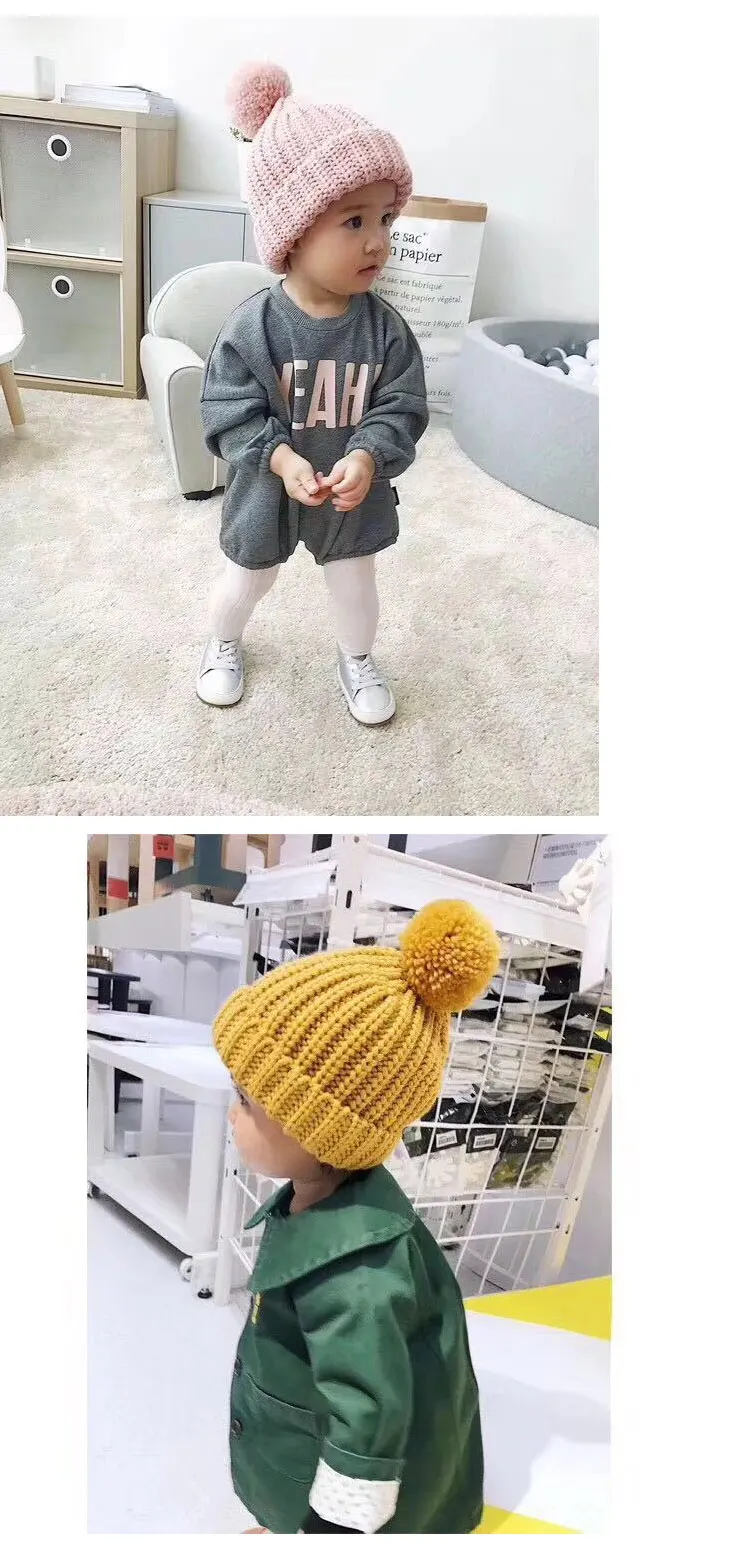 girls hat winter hats for girls winter hats for kids beanie hat pink kids hats girls boys pom pom hat (1)