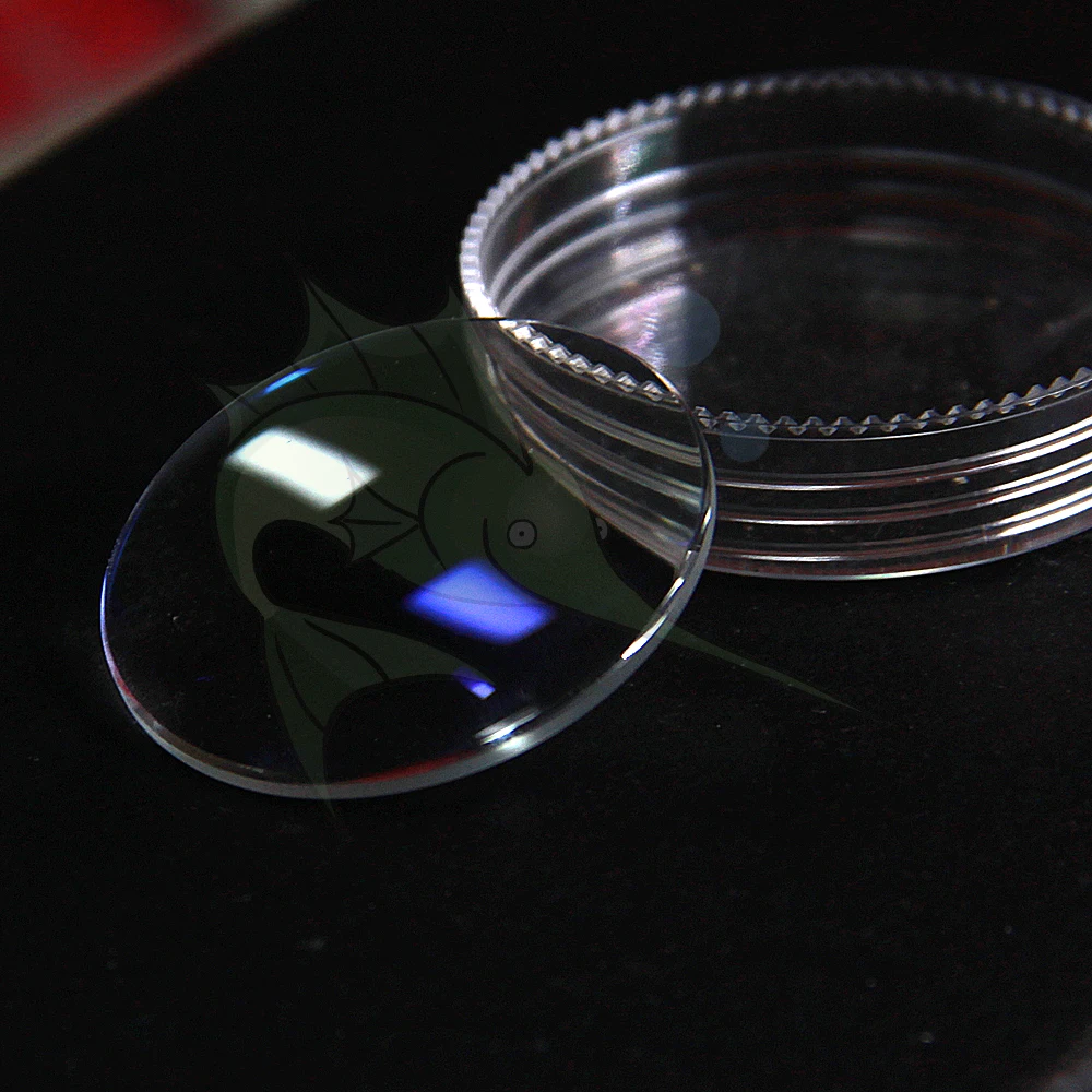 

High End Blue light Single Demo Curved Watch Glass Replacement Part 1.5mm edge-thickness Concave Watch Glass Part for Watchmaker