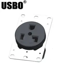 Американский черный 125 В 30A генератор анти-офф Outlet nema 5-30R Промышленные силовые розетки встроенный разъем провода с панели