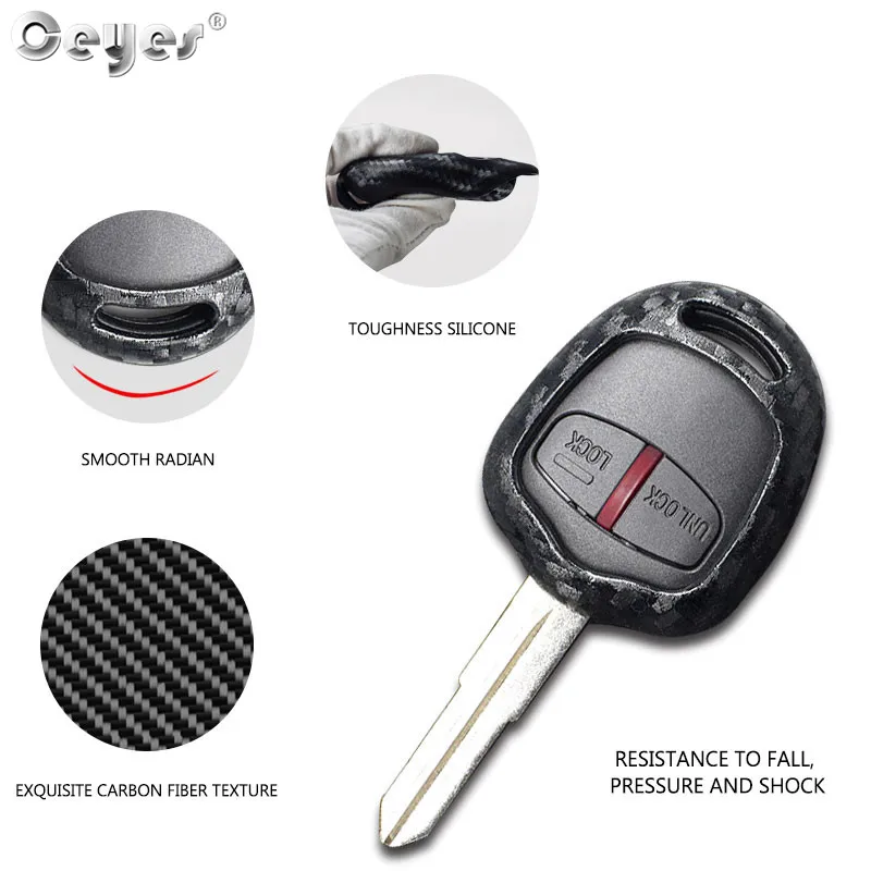Car carbon fiber key cover for MITSUBISHI  (2)
