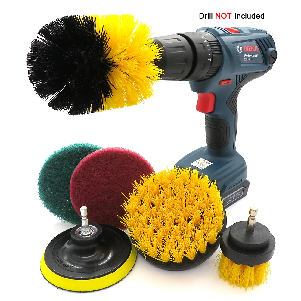 

Cleaning Brush Attachment Set Scrubber Brush Scouring and Scrub Pads All Purpose Cleaner For sofa kitchen, bathroom etc(6pcs）