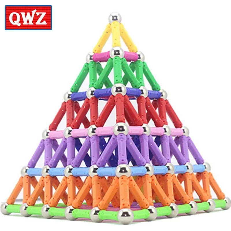 QWZ Toy Bars & Metal Balls Building Blocks Construction Toys For Children DIY