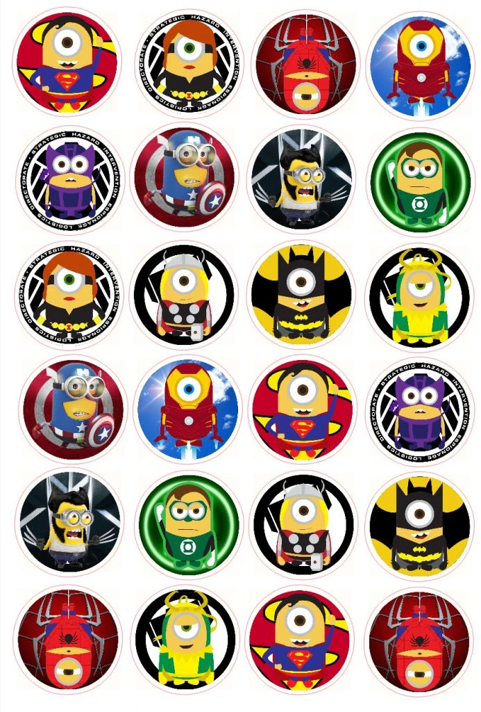 24 round minion superhero ironman superman hulk matt finish stickers decor for party chirldren rewards free shipping stickers on the wall sticker foamdecor vinyl stickers aliexpress