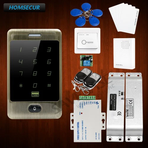 

HOMSECUR Waterproof Anti-Vandal 125Khz ID Metal Access Control System With Touch Keypad+Drop Bolt Lock
