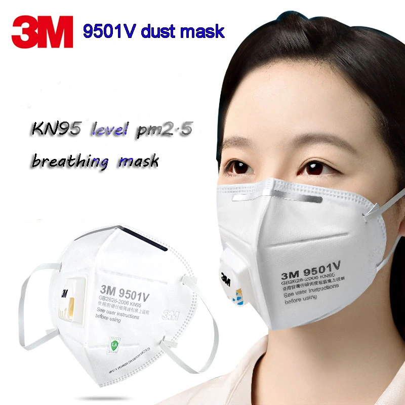 

3M 9501V 25pcs/Lot Mask PM2.5 Dust masks KN95 Masks Anti-haze Riding Protective Masks Anti-particles Filter Material