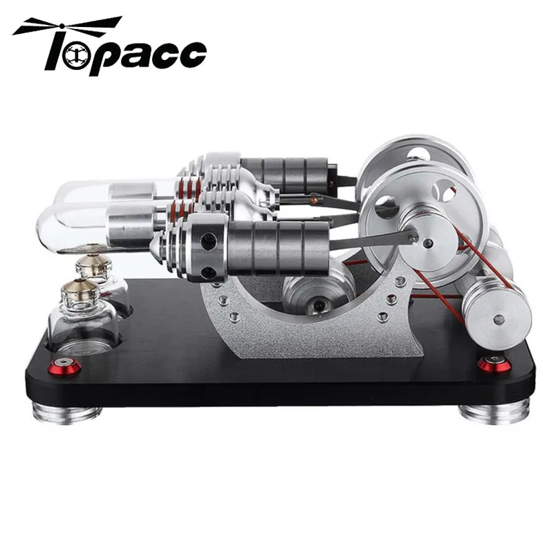 

External Combustion Double-cylinder Stirling Engine Model Student Children Learning Physic Science Edeucational Building Block