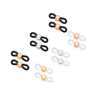 

2pcs/10pcs Gold Plated Silicone Stainless Steel Glasses Chain Anti Skid Ring Sunglasses Holder Strap Eyelets Buckle Accessories