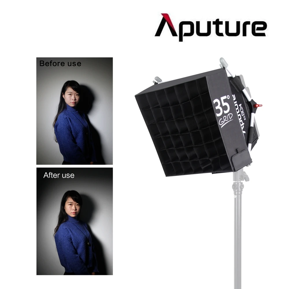 

2016 New Arrival Aputure Diffuser Softbox with Grid Easy Box+ Diffuser Kit for Aputure Amaran HR672 AL-528 Professional Lighting