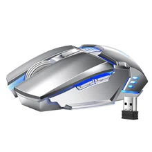 Универсальный 2,4 ГГц 2400 Точек на дюйм Беспроводной оптический, эргономический Мышь Игровые мыши бесшумный светодиодная подсветка USB приемник для ПК ноутбук с системой windows