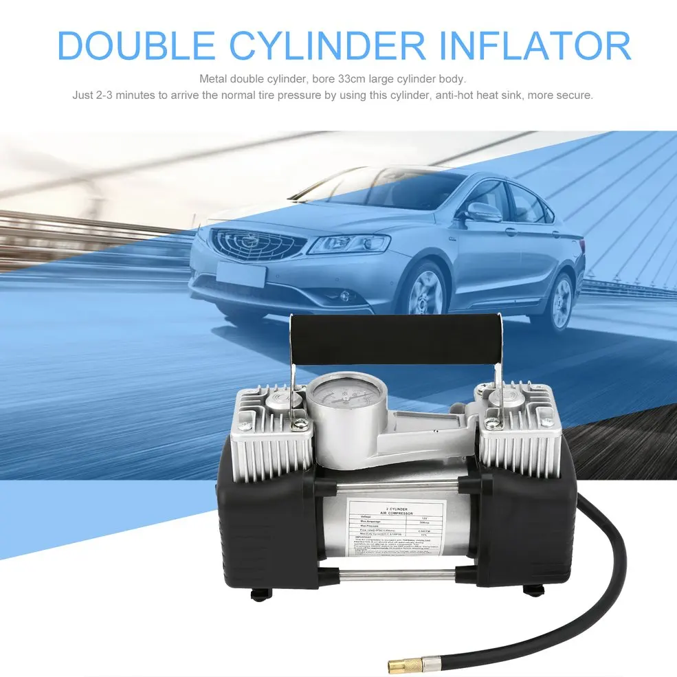 

DC 12V Portable Super Flow Car Tire Tyre Inflator Metal Vehicle Auto Electric Pump Air Compressor Heavy Duty Set