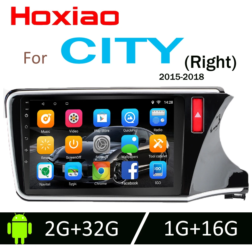 Hoxiao Android 6 0 для Honda CITY (справа) 2015 2018 GPS HD мультимедийный плеер карта навигации WIFI BT