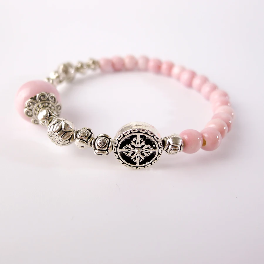 

DIY Ceramic beads Hand-made Beaded Bracelet Hand-made Bohemian Charm Bracelets For Women #EY507