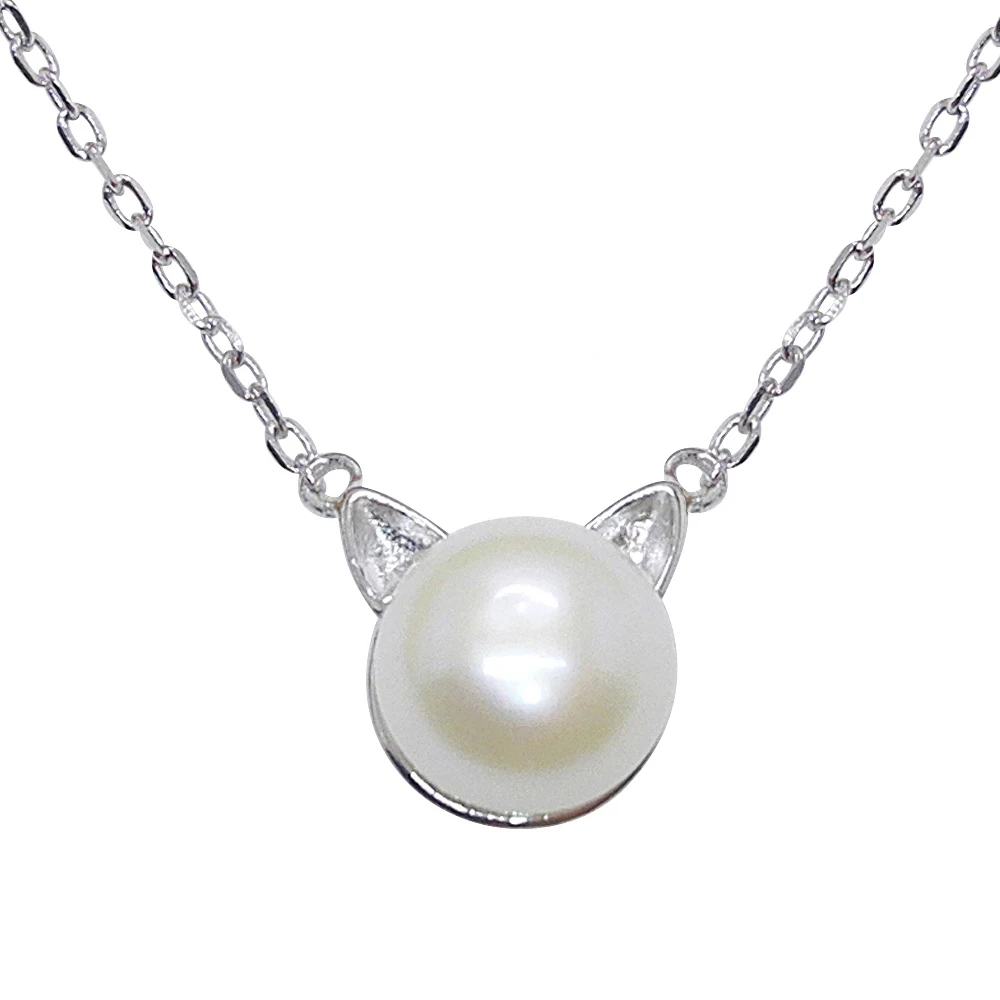 

Cat's Style 100% Guaranteed Real 925 Sterling Silver Pendants Necklaces With Freshwater Pearl