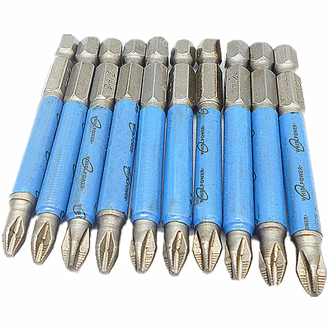 10pcs 70mm 1/4 Hex Phillips Ph2 Antislip Impact Screwdriver
