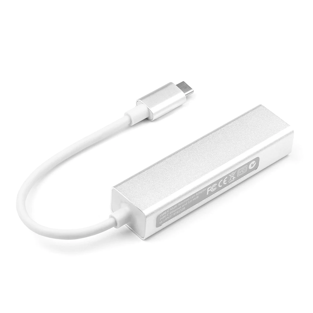 USB C на 3 порта USB разветвитель 3,0 концентратор type C Thunderbolt 3 для RJ45 100 Мбит/с Ethernet адаптер для Macbook Pro 13 15 16 дюймов