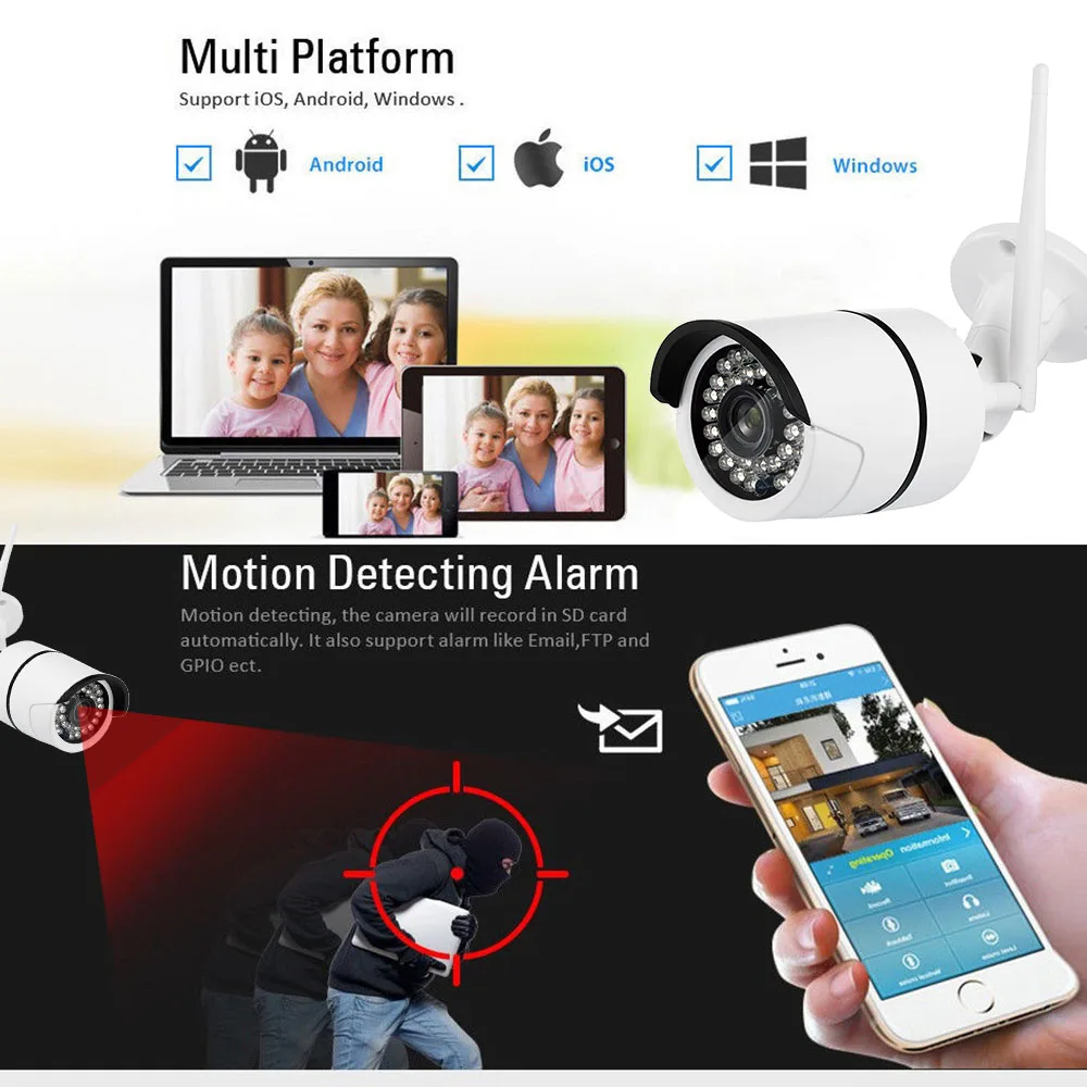 1080 P 2MP IP камера наблюдения CCTV наружная пуля Wi Fi системы безопасности