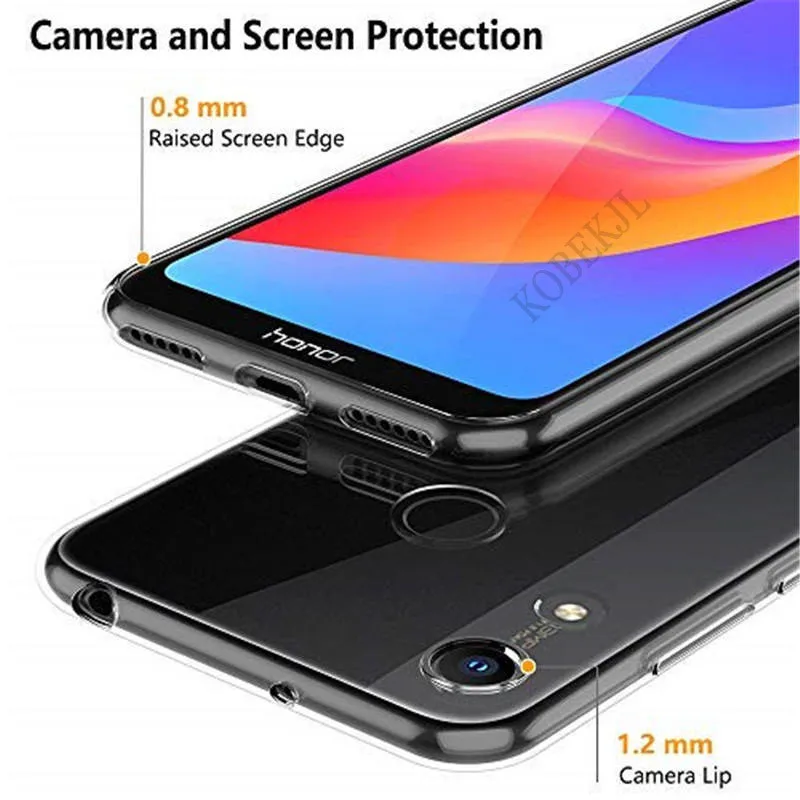Чехол для Honor 8A чехол Huawei мягкая прозрачная силиконовая задняя крышка телефона 8 A
