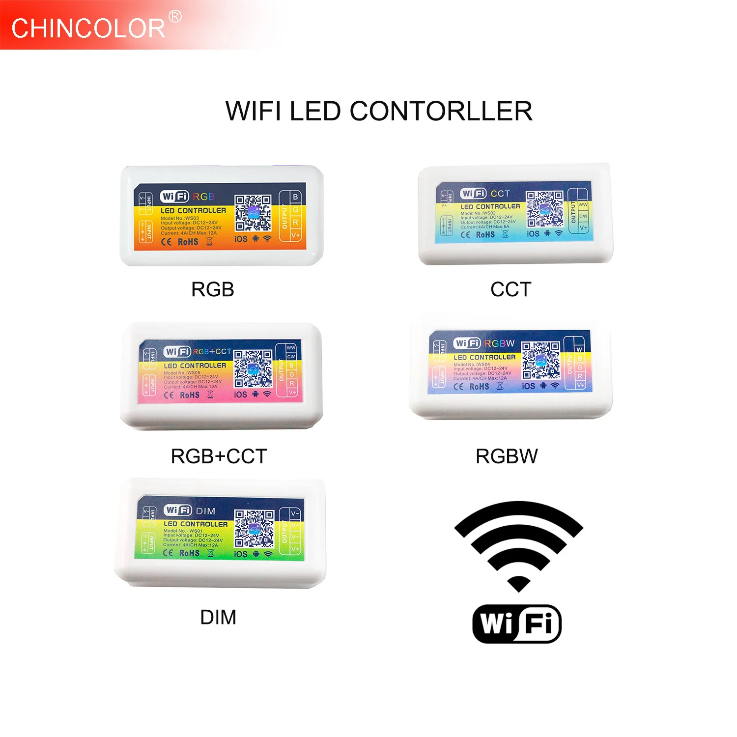 Светодиодная лента RGB RGBW с Wi Fi 12 в пост. Тока 24 Тока|Контролеры RGB| |