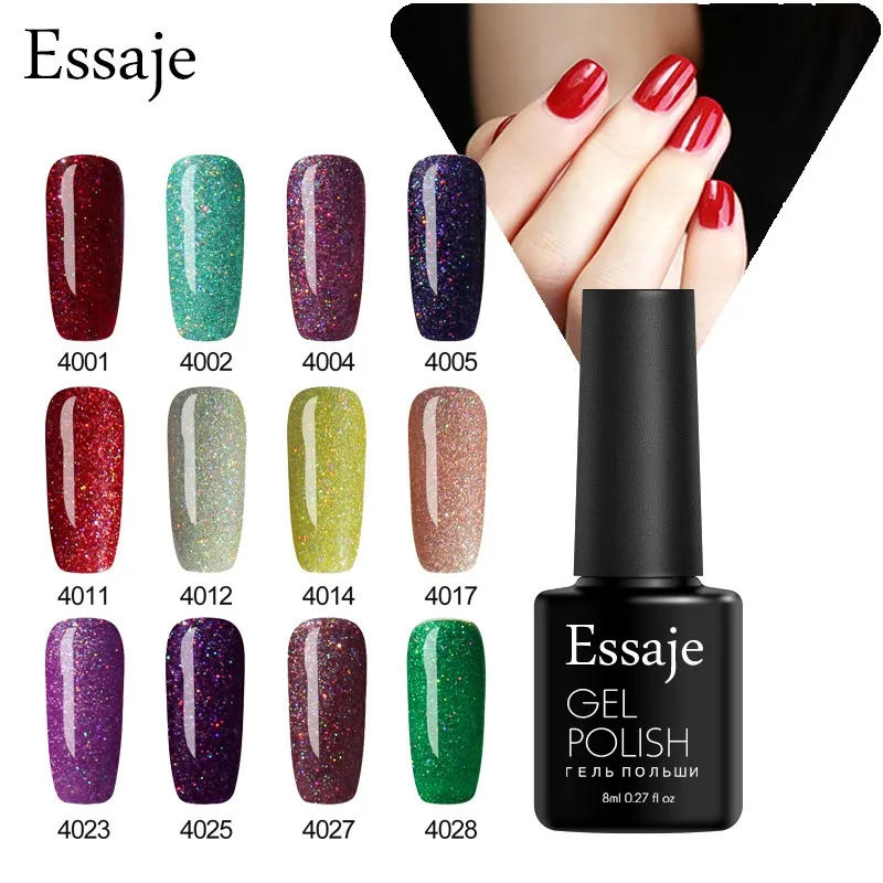Essaje Shiny Fluorescent Neon Glow In The Dark Light Luminous Nail Gel