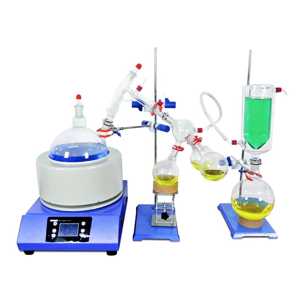 

Lab Small Short Path Distillation Equipment 2L Short Path Distillation With Stirring Heating Mantle Include Cold trap