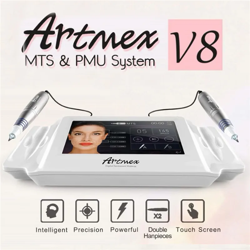 Artmex V8 Перманентная тату машинка для макияжа цифровой электрический глаз бровей губ Вращающаяся ручка MTS PMU система макияж машина 100-240 В AC