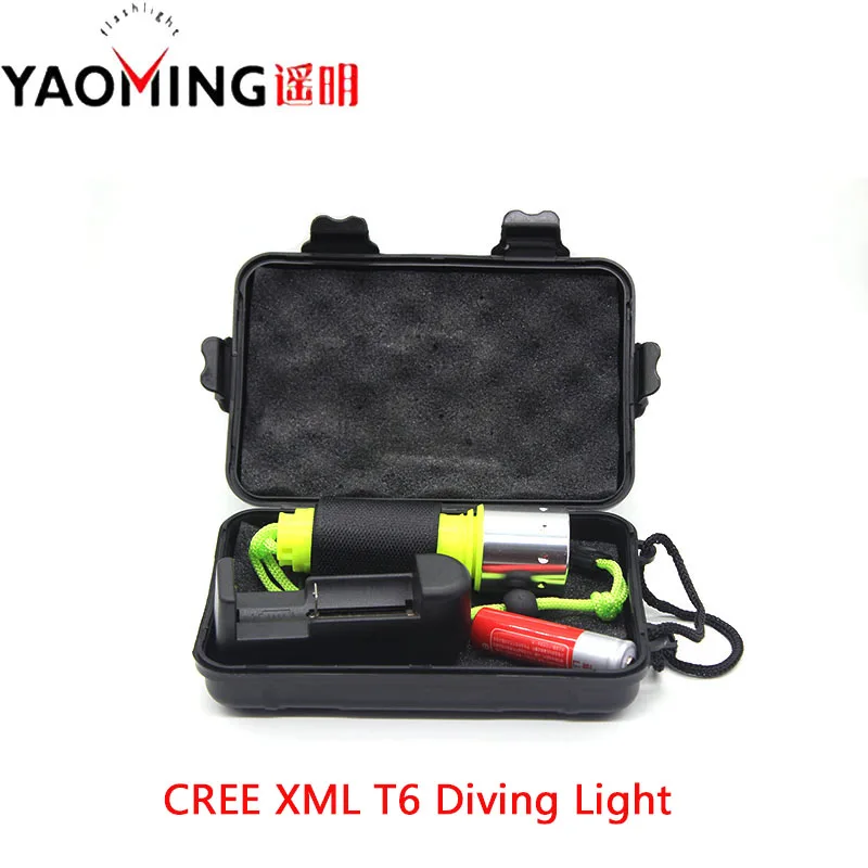 

100% Authentic CREE XM-L T6 3800LM 10W diving light lantern scuba flashlights for underwater 10 meters scuba diving flashlight