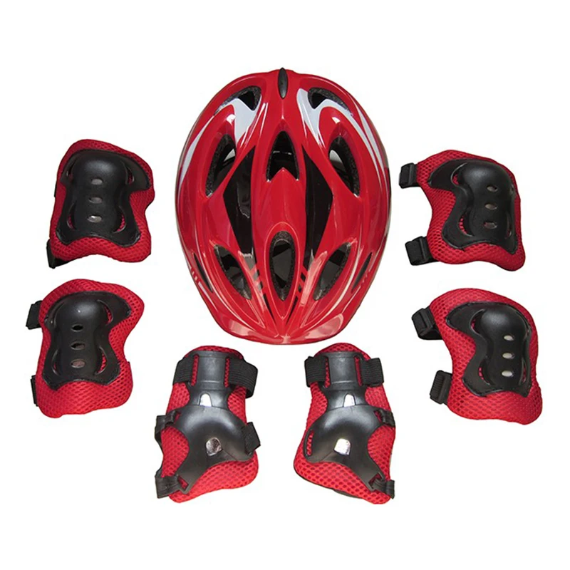 

7pcs Kid Child Roller Skating Bike Helmet Knee Wrist Guard Elbow Pad Set