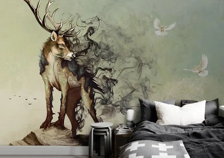 

wallpaper 3d stereoscopic customize Creative hand painted mural 3d wallpaper living room