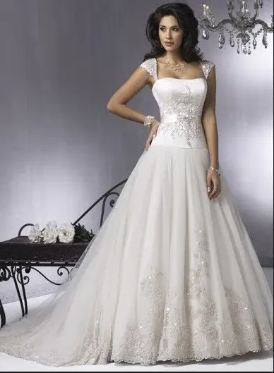 

Backless A Line Strapless Wedding Dress with Spaghetti Straps Tulle robe de mariage any size/color